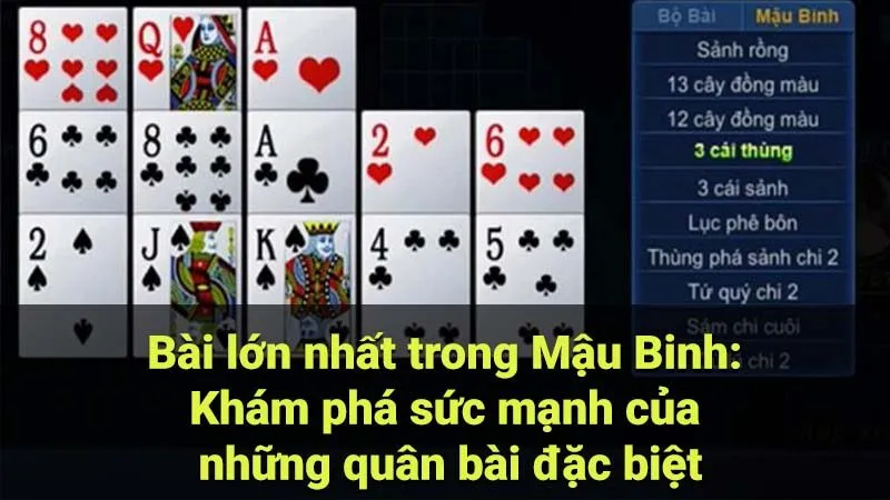 Bài lớn nhất trong Mậu Binh: Khám phá sức mạnh của những quân bài đặc biệt