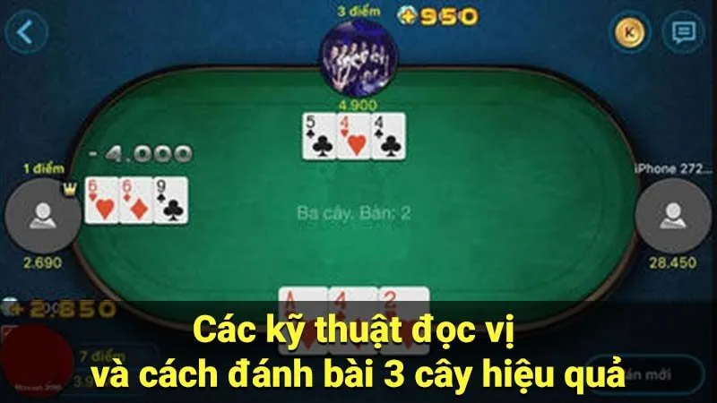 Các kỹ thuật đọc vị và cách đánh bài 3 cây hiệu quả