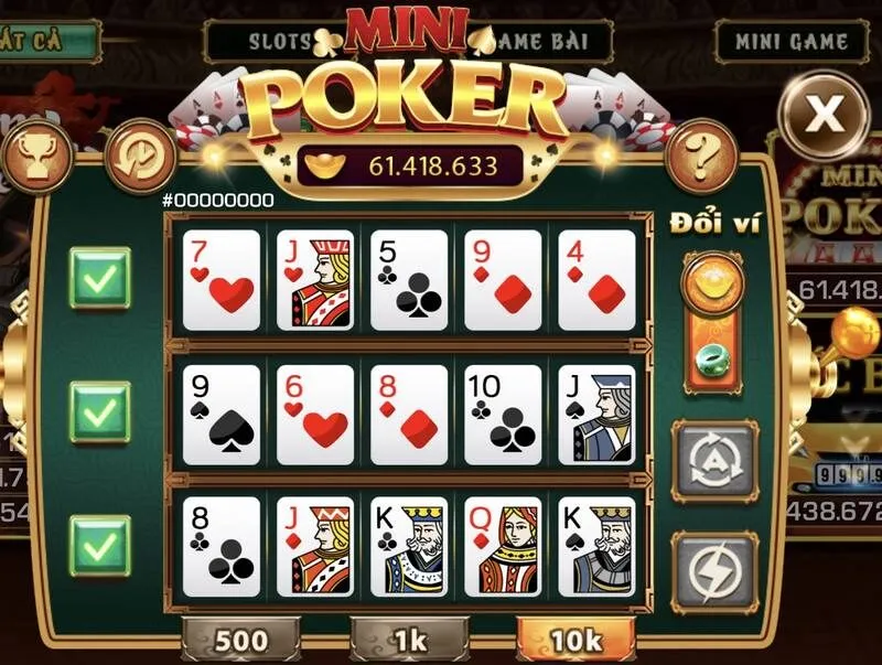 Quay Hũ Mini Poker – Trải nghiệm quay hũ rinh thưởng lớn  